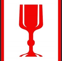 Glassymbol, rød