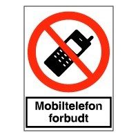 Mobiltelefon må ikke medtages (plast)